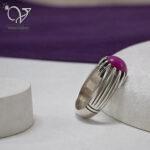 انگشتر نقره مردانه رکاب دستساز سنگ یاقوت استار اصل کد 13225 - Image 3