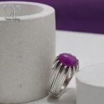 انگشتر نقره مردانه رکاب دستساز سنگ یاقوت استار اصل کد 13225