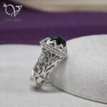 انگشتر نقره مردانه رکاب دستساز سنگ اوپال اصل