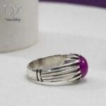 انگشتر نقره مردانه رکاب دستساز سنگ یاقوت استار اصل کد 13225 - Image 2