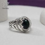 انگشتر نقره مردانه رکاب دستساز سنگ اوپال اصل