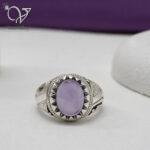 انگشتر نقره مردانه رکاب دستساز سنگ عقیق یاسی اصل کد 13265 - Image 2