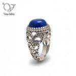 انگشتر نقره مردانه با سنگ لاجورد اصل