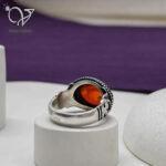 انگشتر نقره مردانه رکاب دستساز سنگ عقیق یمنی کد  13241 - Image 3