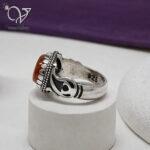 انگشتر نقره مردانه رکاب دستساز سنگ عقیق یمنی کد  13241 - Image 4