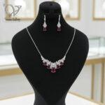 سرویس نقره جواهری عروس با نگین قرمز کد 13151 - Image 2