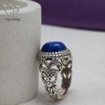 انگشتر نقره مردانه با سنگ لاجورد اصل