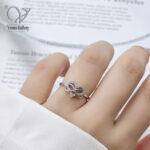 انگشتر نقره زنانه طرح قلب و بی‌نهایت نگین‌دار – ظریف، شیک و مناسب هدیه کد 12482