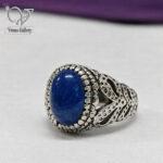 انگشتر نقره مردانه با سنگ لاجورد اصل