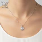 گردنبند نقره زنانه مدل گل کد 12696