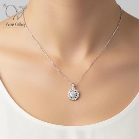 2 گردنبند نقره زنانه مدل گل کد 12696 - Image 1