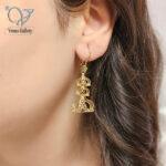 گوشواره نقره آبکاری طلا مدل فیوژن کد 13103 - Image 2