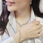 سرویس نقره عروس تلفیقی مدل فلاور و قلب 925 کد 12531