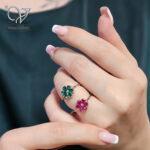 خرید انگشتر نقره دخترانه مدل گل ادا ایلدییز در سه رنگ جذاب کد 12566 - Image 2