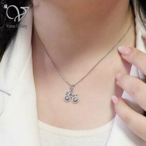 گردنبند نقره زنانه مدل دوچرخه