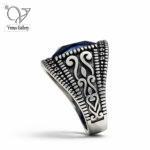 انگشتر نقره مردانه سنگ آبی