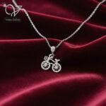 گردنبند نقره زنانه مدل دوچرخه