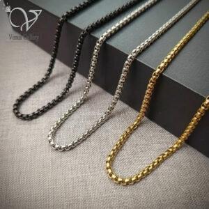 زنجیر ویتالی استیل در سه رنگ طلایی ، نقره ای ، مشکی