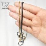 زنجیر ویتالی استیل در سه رنگ طلایی ، نقره ای ، مشکی