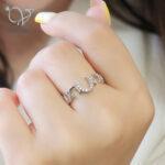 انگشتر نقره دخترانه طرح نعل اسب