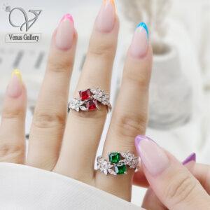 انگشتر نقره زنانه جواهری