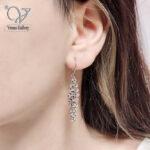 گوشواره آویز نقره مدل تراش