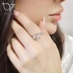 انگشتر نقره دخترانه مدل اُمگا