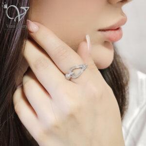 انگشتر نقره دخترانه مدل اُمگا