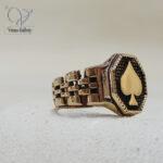 انگشتر مردانه طلاروسی مدل آس پیک