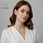 گردنبند نقره 925 قلب و بی‌نهایت مرواریدی