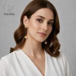 گوشواره نقره ونکلیف آبکاری طلایی