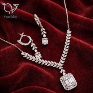 نیم ست نقره جواهری
