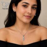 نیم ست نقره زنانه طرح Me & You مدل ظریف عیار 925