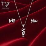 نیم ست نقره زنانه طرح Me & You مدل ظریف عیار 925