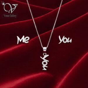 نیم ست نقره زنانه طرح Me & You مدل ظریف عیار 925