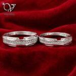 حلقه ست نقره 925 نگین‌دار زنانه و مردانه مدل خطی